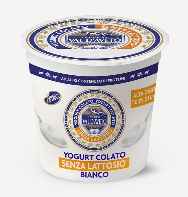 yogurt bianco colato senza lattosio Caseificio Val d'Aveto