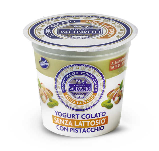 yogurt colato con pistacchio senza lattosio